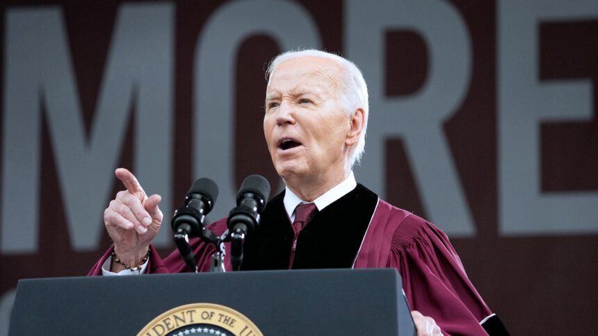 biden-da-el-visto-bueno-a-la-protesta-en-el-campus-en-el-discurso-de-morehouse,-los-legisladores-presionan-para-proteger-a-los-estudiantes-judios